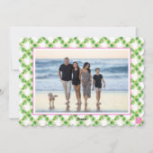 水彩ピンクフラミンゴクリスマスモノグラムクレスト シーズンカード (裏面)