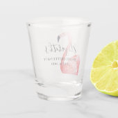 水彩ピンクフラミンゴバチェロレッテ ショットグラス (裏面)