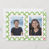 水彩ピンクフラミンゴモノグラムクレストフォト シーズンカード (裏面)