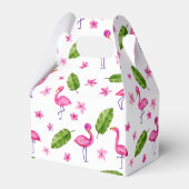 水彩ピンクフラミンゴ熱帯離れパターンF フェイバーボックス (裏面サイド)