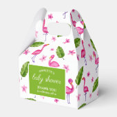 水彩ピンクフラミンゴ熱帯離れパターンF フェイバーボックス (正面サイド)