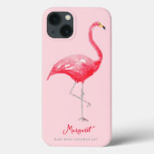 水彩ピンクフラミンゴ熱帯雨林の鳥 Case-Mate iPhoneケース (裏面)