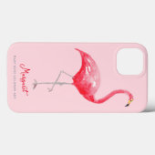水彩ピンクフラミンゴ熱帯雨林の鳥 Case-Mate iPhoneケース (裏面 (横))