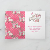 水彩ピンクフラワーズラムハッピーイースター カード (内部)