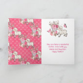 水彩ピンクフラワーズラムハッピーイースター カード (内部)