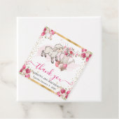 水彩ピンクフラワーズ春ラム誕生日 フェイバータグ (インサイチュ)