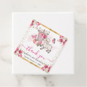 水彩ピンクフラワーズ春ラム誕生日 フェイバータグ (インサイチュ)