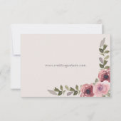 水彩ピンクフラワー結婚ズイベントRSVPカード 出欠カード (裏面)