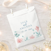 水彩ピンクフラワー結婚ズパッケージのお気に入りバッグ フェイバーバッグ (クリップ留めされた状態)