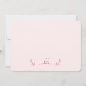 水彩ピンクフレームフォト招待状 招待状 (裏面)