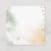 水彩ピンクフローラありがとう スクエア名刺 (裏面)