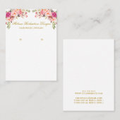 水彩ピンクフローライヤリング表示金ゴールドカード 名刺 (正面/裏面)
