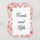 水彩ピンクフローラカード&ギフトサイン (正面/裏面)