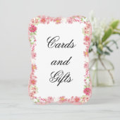 水彩ピンクフローラカード&ギフトサイン (スタンド正面)