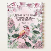 水彩ピンクフローラクリスチャン聖なる書物、 経典for Her プランナー手帳 (裏面)