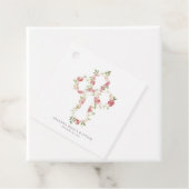 水彩ピンクフローラクロスバプテスマ フェイバータグ (インサイチュ)