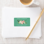 水彩ピンクフローラグリーンリーネオミントアドレス ラベル (インサイチュ)