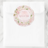 水彩ピンクフローラジェリージャムジャーベーキングベーカリー ラウンドシール (バッグ)