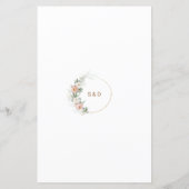 水彩ピンクフローラパンパスグラス結婚ズメニュー (裏面)