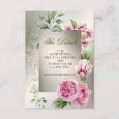 水彩ピンクフローラフレーム光沢のあるブロンズパーティー エンクロージャーカード (正面)