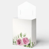 水彩ピンクフローラフレーム光沢のあるブロンズパーティー フェイバーボックス (オープン)