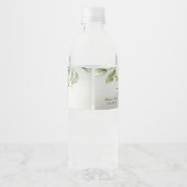 水彩ピンクフローラフレーム光沢のあるブロンズパーティー ペットボトルラベル (裏面)