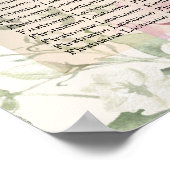 水彩ピンクフローラフレーム光沢のあるブロンズパーティー ポスター (角)