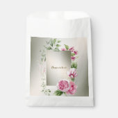 水彩ピンクフローラフレーム光沢のある青銅パーティーFa フェイバーバッグ (正面)