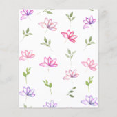 水彩ピンクフローラブライダルシャワービンゴゲーム (裏面)