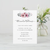 水彩ピンクフローラブライダルシャワー招待状 招待状 (スタンド正面)