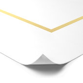 水彩ピンクフローラブライダルシャワー歓迎金ゴールド ポスター (角)