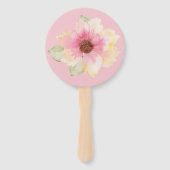水彩ピンクフローラブライダルシャワー ハンドファン (裏面)
