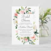 水彩ピンクフローラブライダルシャワー 招待状 (スタンド正面)