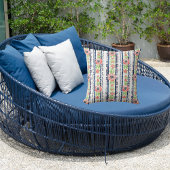 水彩ピンクフローラブルーストライプグ離れリーン クッション