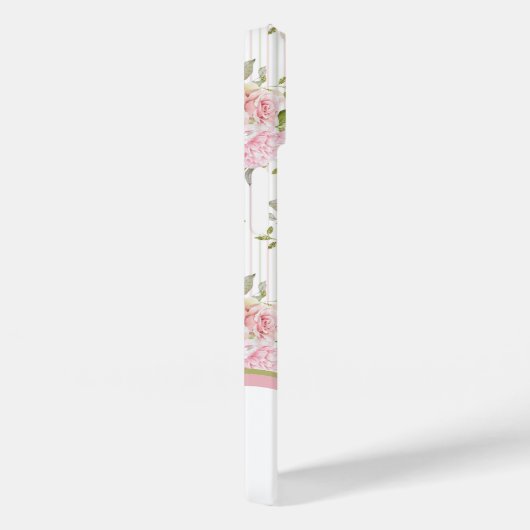 水彩ピンクフローラブークパターンモノグラム Case-Mate iPhoneケース (裏面 / 右)