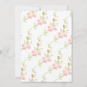 水彩ピンクフローラベビーシャワーティー 招待状 (裏面)