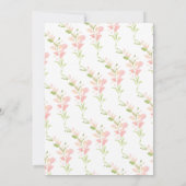水彩ピンクフローラベビーシャワーブランチ 招待状 (裏面)