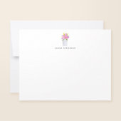 水彩ピンクフローラメイスンジャーパーソナライズされた ノートカード