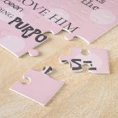 水彩ピンクフローラローマ8:28聖書の聖句 ジグソーパズル (側面)