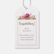 水彩ピンクフローラ卒業おめでとう