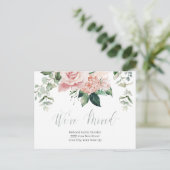 水彩ピンクフローラ引っ越しました発表 ポストカード (スタンド正面)