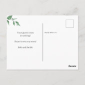 水彩ピンクフローラ引っ越しました発表 ポストカード (裏面)