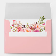 水彩ピンクフローラ招待状