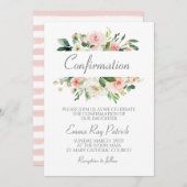 水彩ピンクフローラ確認 招待状 (正面/裏面)