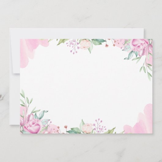 水彩ピンクフローラ第1聖体写真 招待状 (裏面)