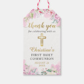 水彩ピンクフローラ第1聖域 ギフトタグ (正面)