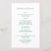 水彩ピンクフローラ結婚のウェルカム旅程 (裏面)