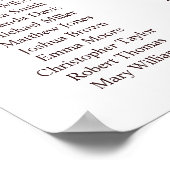 水彩ピンクフローラ結婚の座席表 ポスター (角)