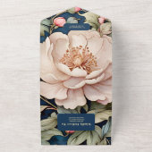 水彩ピンクフローラ結婚ズ オールインワン招待状 (外側)