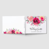 水彩ピンクフローラ結婚ズ ゲストブック (全面)